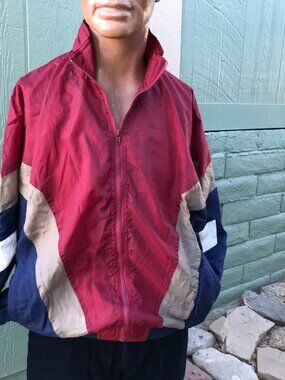 CHEETAH SPORT large vintage nylon windbreaker w/cotton lining full zip